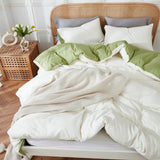 Duvet Lilis Crema Verde Para Cama King 200x190cm - Tendidos y Cubrelechos | Bylmo