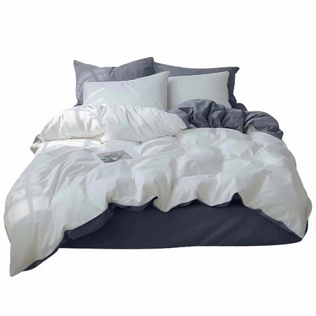 Duvet Lilis Gris Claro Blanco Para Cama Semidoble 120x190cm - Tendidos y Cubrelechos | Bylmo