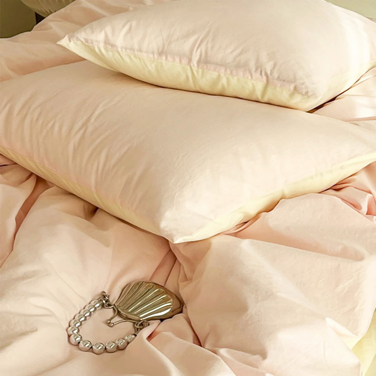 Duvet Lilis Rosado Beige Para Cama Queen 160x190cm - Tendidos y Cubrelechos | Bylmo