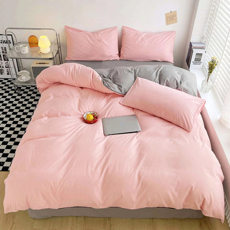 Duvet Lilis Rosado Gris Oscuro Para Cama Doble 140x190cm - Tendidos y Cubrelechos | Bylmo