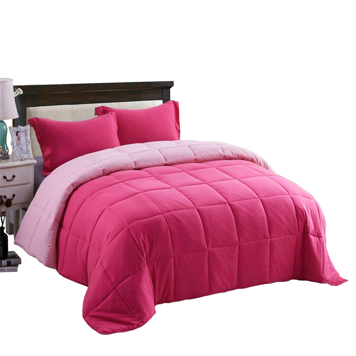 Edredón Cotona Fucsia Rosado Para Cama Semidoble 120x190cm - Tendidos y Cubrelechos | Bylmo
