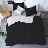 Edredón Cotona Blanco Negro Para Cama Queen 160x190cm - Tendidos y Cubrelechos | Bylmo