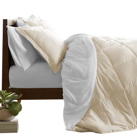 Edredón Cotona Blanco Crema Para Cama Doble 140x190cm - Tendidos y Cubrelechos | Bylmo