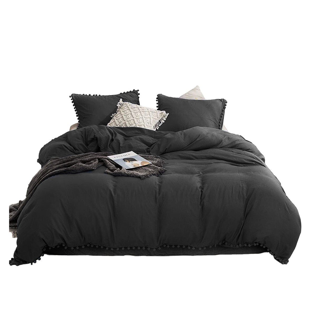 Edredón Boress Negro Para Cama Doble 140x190cm - Tendidos y Cubrelechos | Bylmo