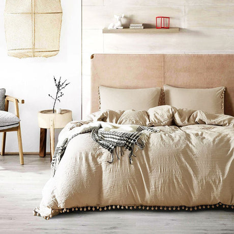 Edredón Boress Beige Para Cama Sencilla 90x190cm - Tendidos y Cubrelechos | Bylmo