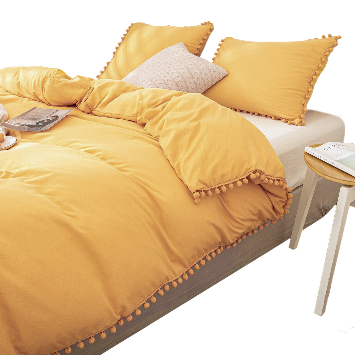 Edredón Boress Mostaza Para Cama Queen 160x190cm - Tendidos y Cubrelechos | Bylmo