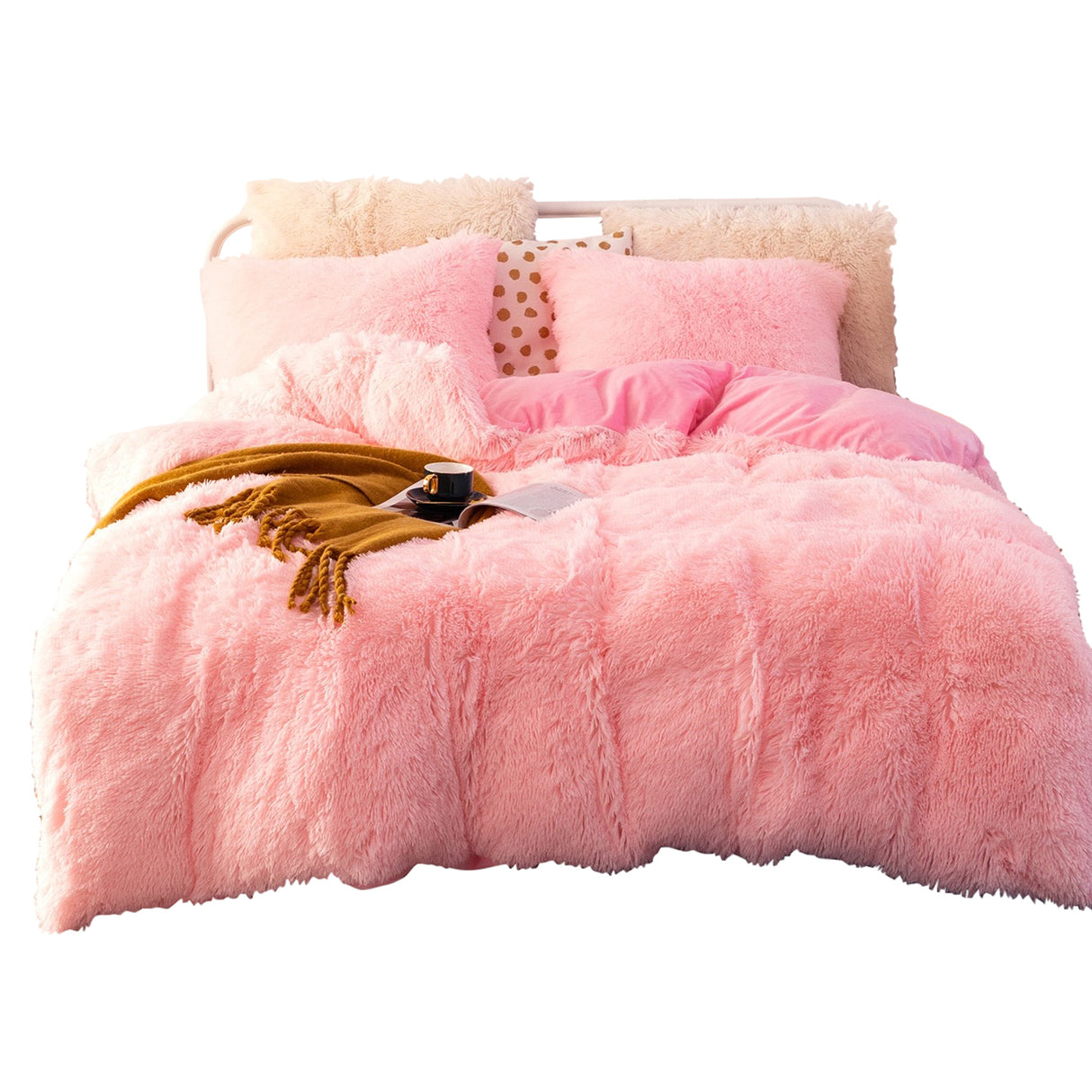 Edredón Fabre Rosado Crema Para Cama Queen 160x190cm - Tendidos y Cubrelechos | Bylmo