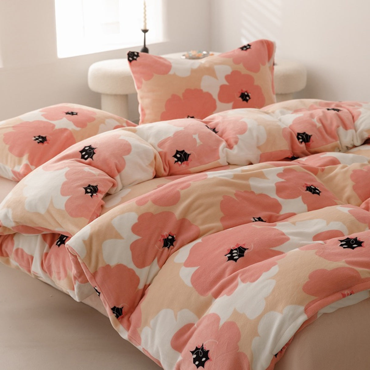 Duvet DiFloral Rosado Para Cama Doble 140x190cm Acolchado - Tendidos y Cubrelechos | Bylmo