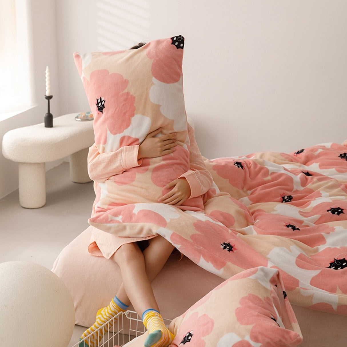 Duvet DIFloral Rosado Para Cama Doble 140x190cm Sin Acolchado - Tendidos y Cubrelechos | Bylmo