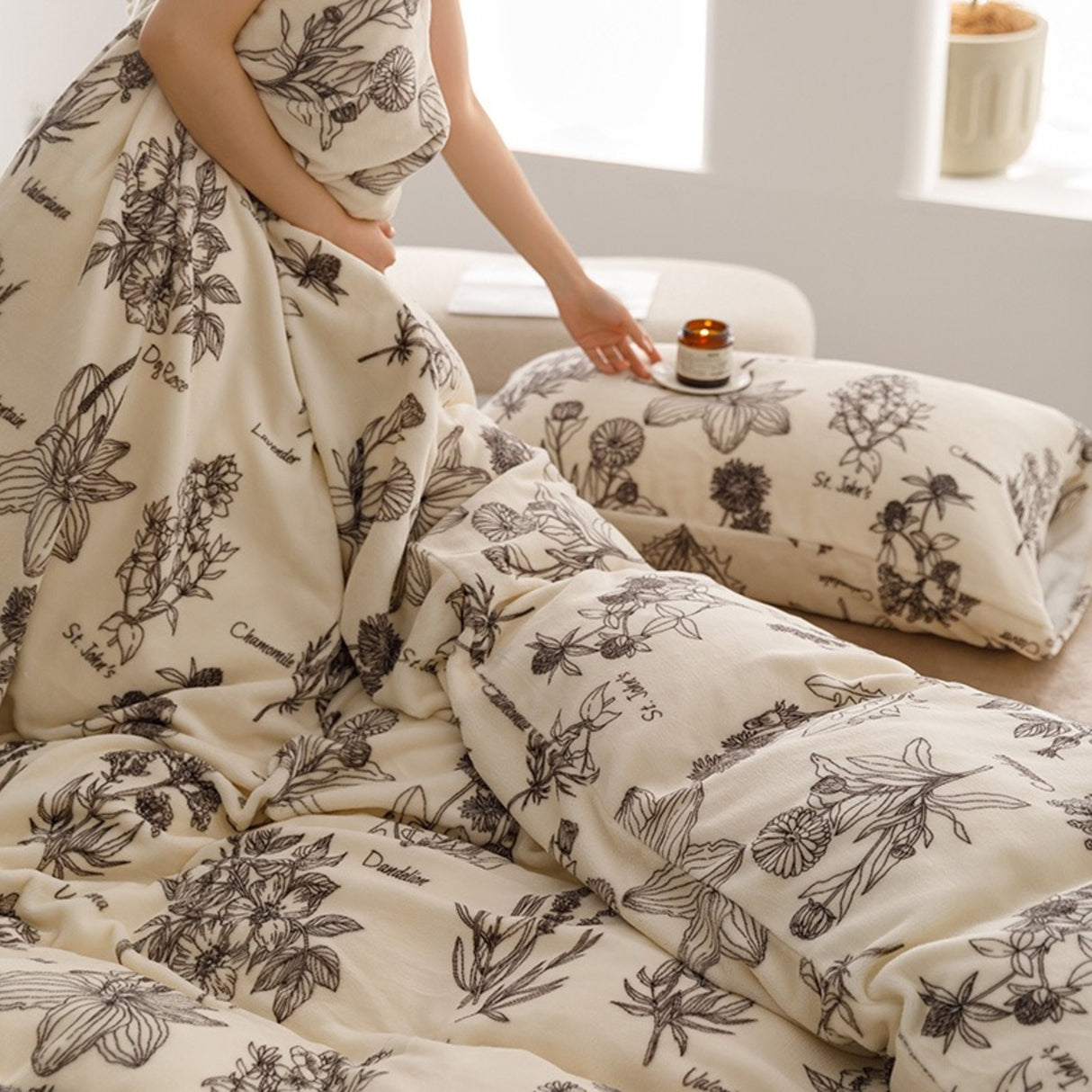 Duvet Plantain Beige Para Cama Queen 160x190cm Sin Acolchado - Tendidos y Cubrelechos | Bylmo