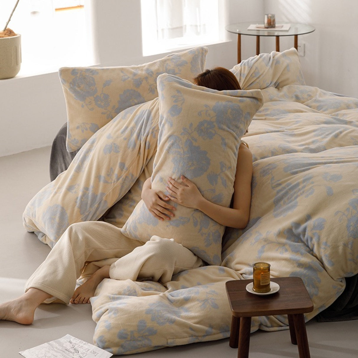 Duvet DIFloral Beige Para Cama Doble 140x190cm Sin Acolchado - Tendidos y Cubrelechos | Bylmo