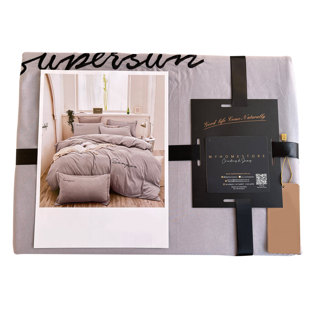 Duvet Sampson Gris Claro Para Cama Queen 160x190cm Acolchado - Tendidos y Cubrelechos | Bylmo
