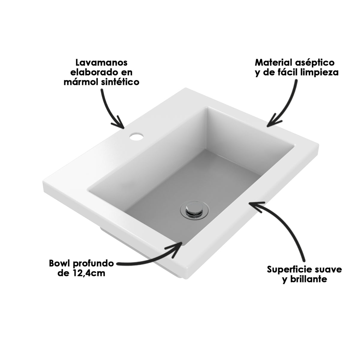 Mueble Para Lavamanos Life Mitte 48x48cm Flotante Con Lavamanos Oslo - Muebles para Lavamanos | Bylmo