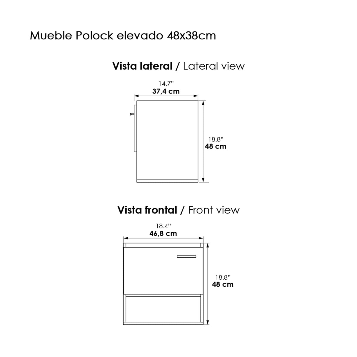 Mueble Para Lavamanos Life Mitte 48x48cm Flotante Con Lavamanos Oslo - Muebles para Lavamanos | Bylmo