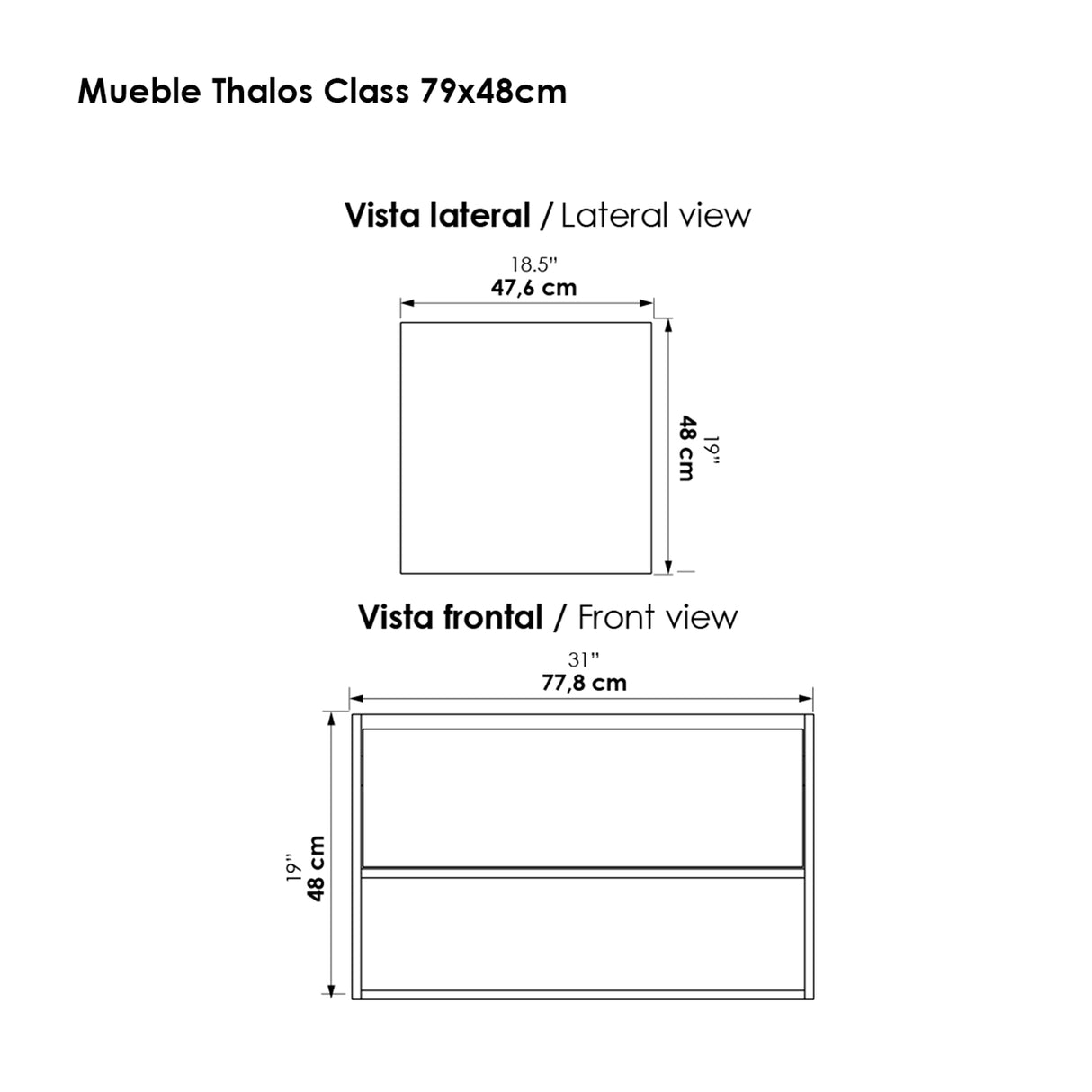 Mueble Para Lavamanos Class Mitte 79x48cm Flotante Con Lavamanos Oslo - Muebles para Lavamanos | Bylmo