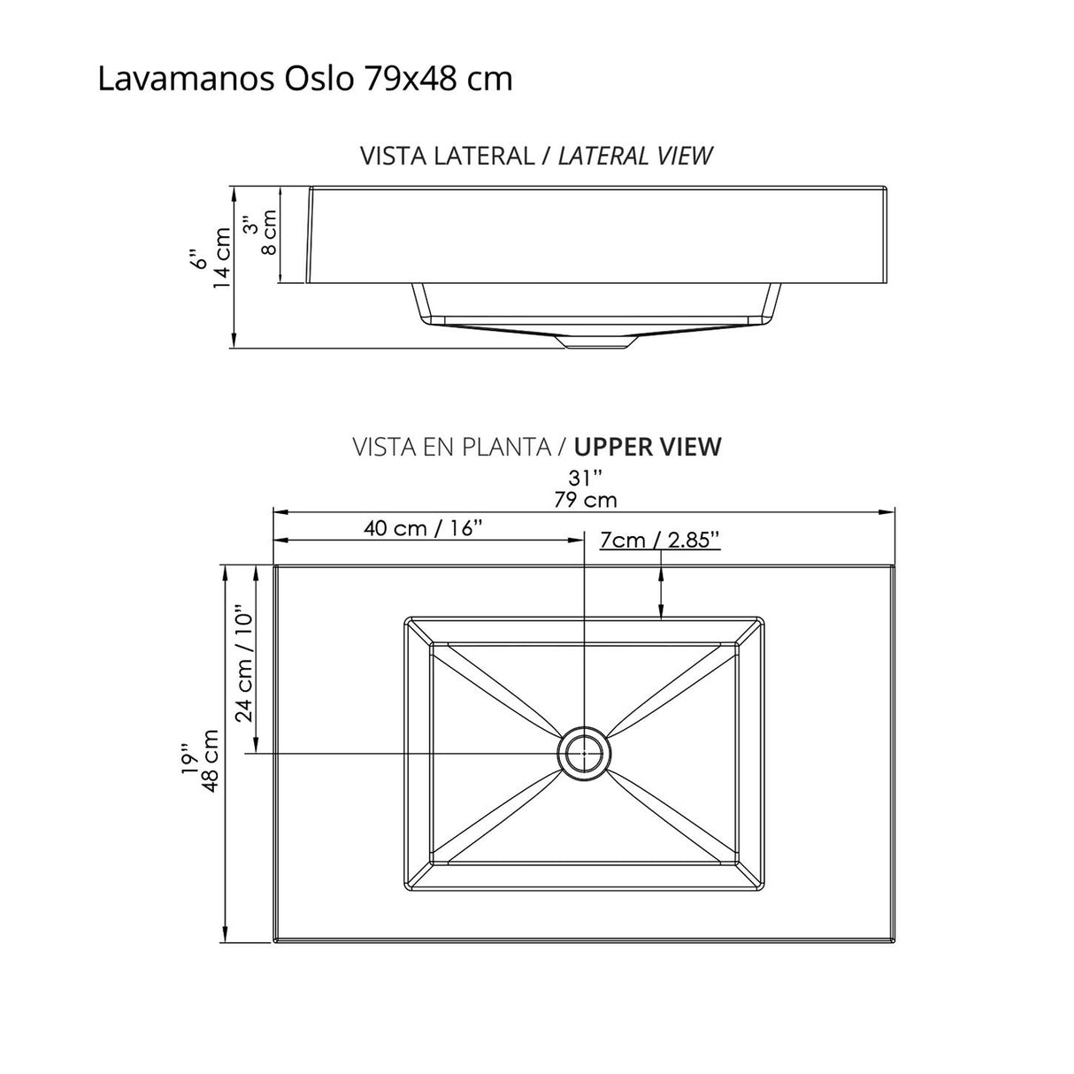 Mueble Para Lavamanos Class Mitte 79x48cm Flotante Con Lavamanos Oslo - Muebles para Lavamanos | Bylmo