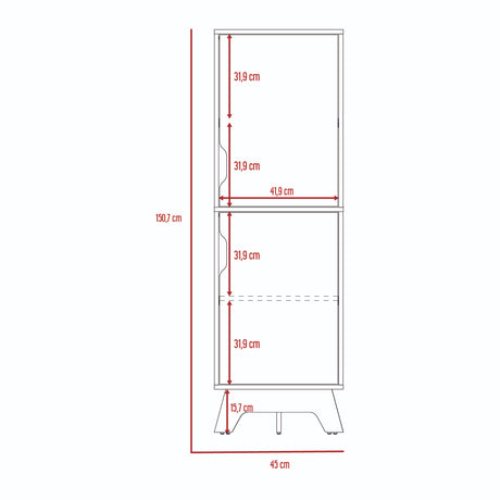Alacena BiColor Duna con Blanco 45x150cm Con Patas - Alacenas y Muebles Microondas | Bylmo