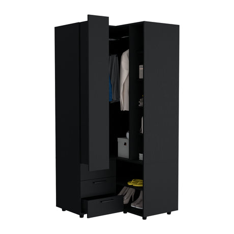 Closet Toulouse Wengue 85x180cm Esquinero con Tres Cajones - Closets | Bylmo