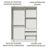 Closet Luke Blanco 120x183cm con Espejo y Tres Cajones - Closets | Bylmo