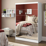 Closet Luke Blanco 120x183cm con Espejo y Cuatro Cajones - Closets | Bylmo