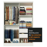 Closet Luke Blanco 120x183cm con Espejo y Cuatro Cajones - Closets | Bylmo