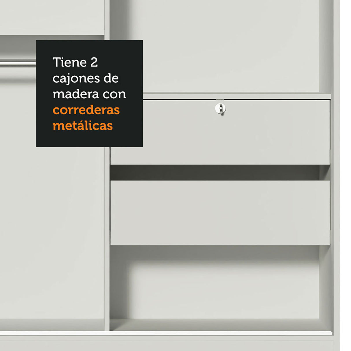 Closet Luke Blanco 120x183cm con Espejo y Cuatro Cajones - Closets | Bylmo