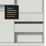 Closet Luke Blanco 120x183cm con Espejo y Cuatro Cajones - Closets | Bylmo