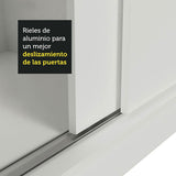 Closet Luke Blanco 120x183cm con Espejo y Cuatro Cajones - Closets | Bylmo