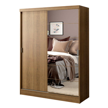 Closet Luke Marron 120x183cm con Espejo y Tres Cajones - Closets | Bylmo