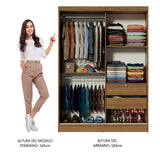 Closet Luke Marron 120x183cm con Espejo y Tres Cajones - Closets | Bylmo
