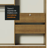 Closet Luke Marron 120x183cm con Espejo y Tres Cajones - Closets | Bylmo