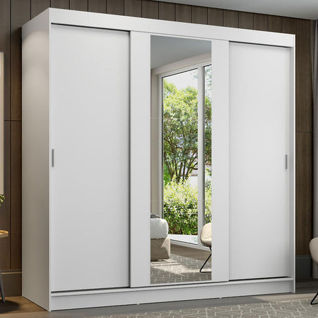 Closet Reno Blanco 180x205cm con Espejo y Cuatro Cajones - Closets | Bylmo