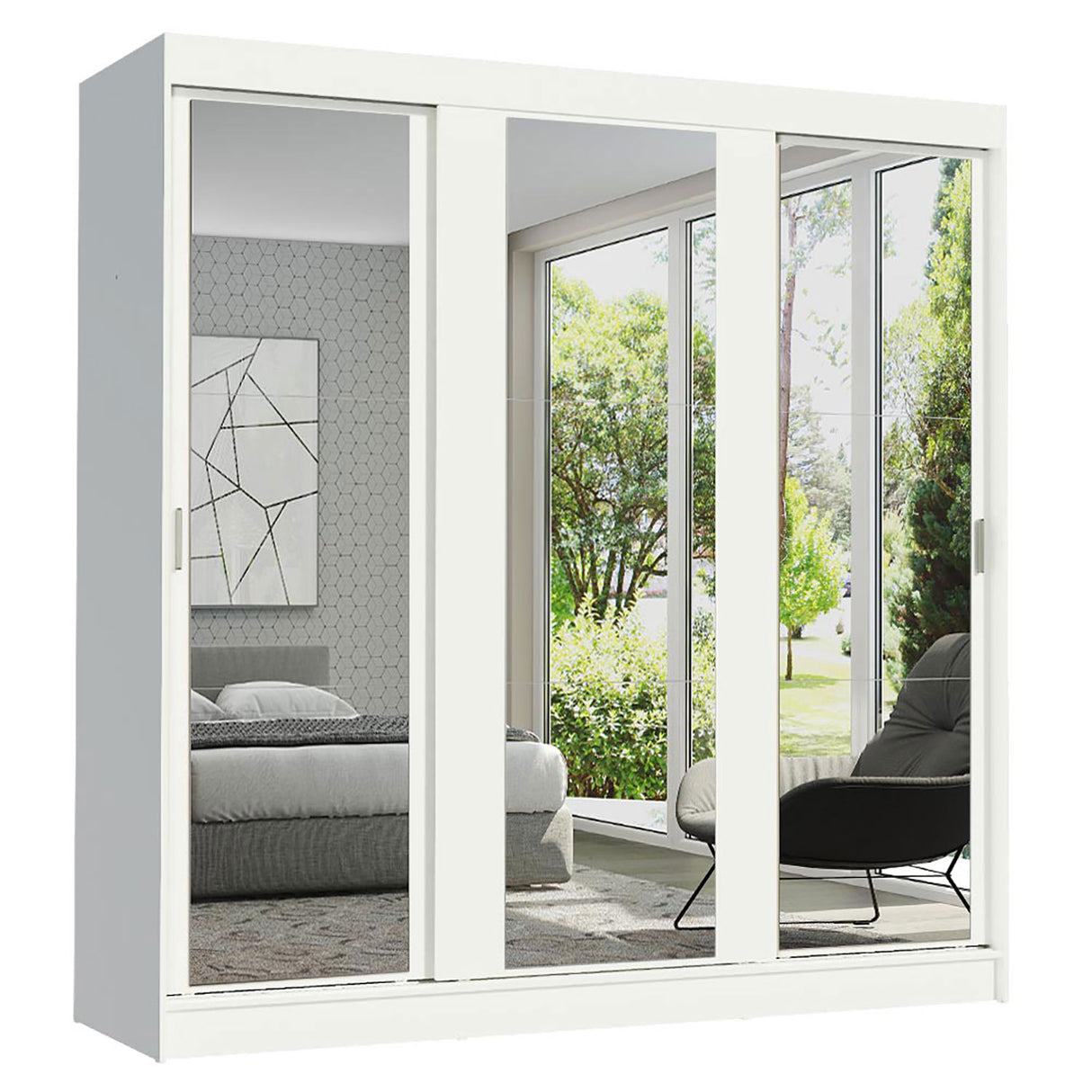 Closet Reno Blanco 180x205cm con Espejo y Seis Cajones - Closets | Bylmo