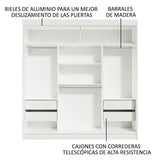 Closet Reno Blanco 180x205cm con Espejo y Seis Cajones - Closets | Bylmo