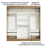 Closet Reno Marron 180x205cm con Espejo y Cinco Cajones - Closets | Bylmo