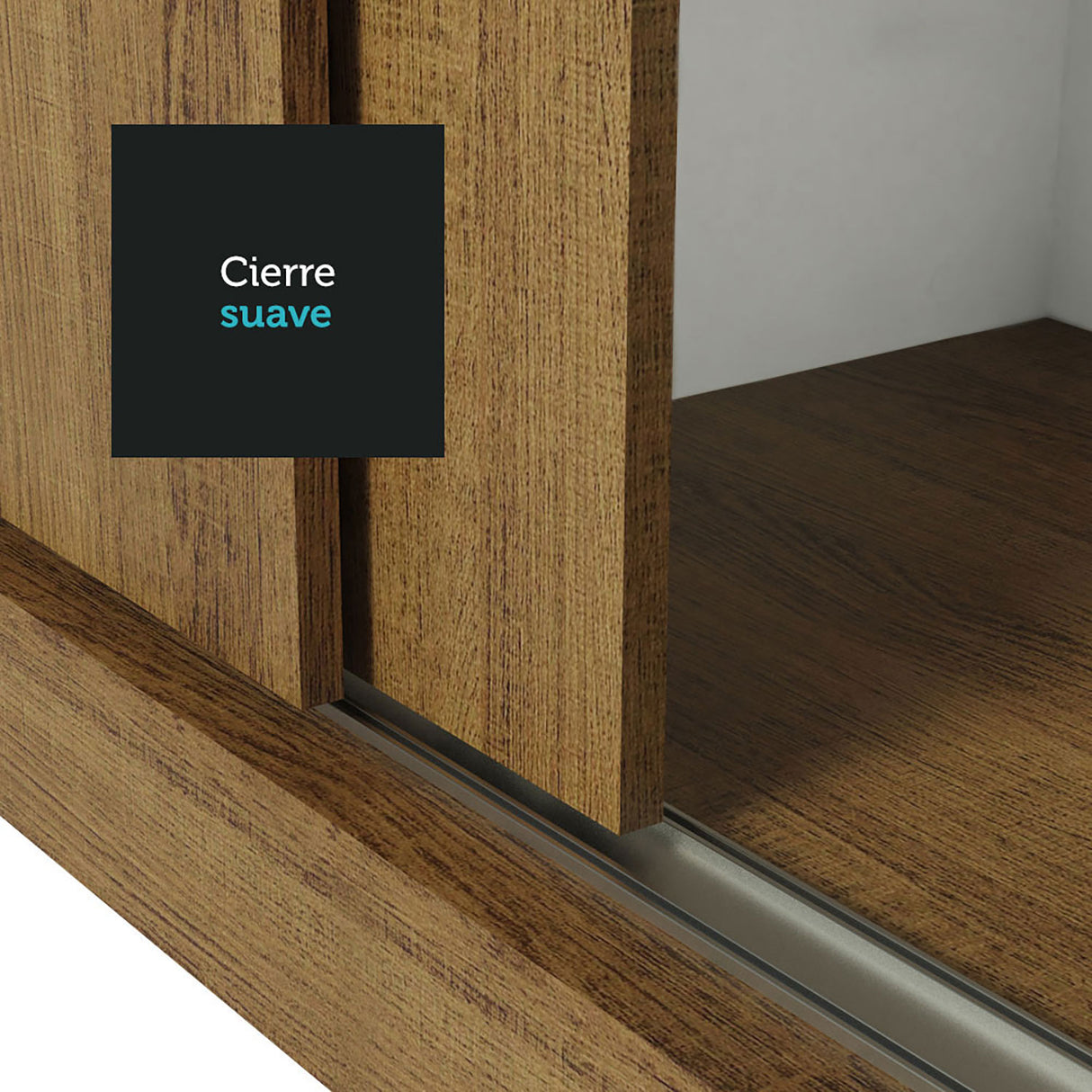 Closet Reno Marron 180x205cm con Espejo y Cinco Cajones - Closets | Bylmo