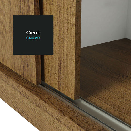 Closet Reno Marron 180x205cm con Espejo y Cinco Cajones - Closets | Bylmo