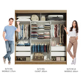 Closet Reno Marron 180x205cm con Espejo y Cinco Cajones - Closets | Bylmo