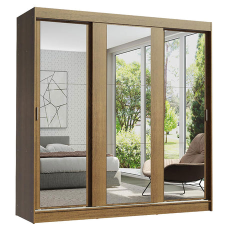 Closet Reno Marron 180x205cm con Espejo y Seis Cajones - Closets | Bylmo