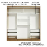 Closet Reno Marron 180x205cm con Espejo y Seis Cajones - Closets | Bylmo