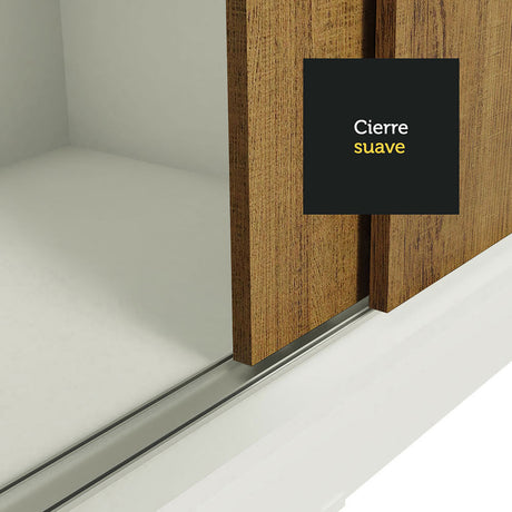 Closet Reno Blanco y Marron 180x205cm con Espejo y Seis Cajones - Closets | Bylmo