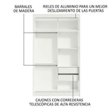 Closet Tokio Blanco 109x218cm sin Espejo y con Tres Cajones - Closets | Bylmo