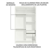 Closet Tokio Blanco 109x218cm con Espejo y Cinco Cajones - Closets | Bylmo
