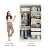 Closet Tokio Blanco 109x218cm con Espejo y Cinco Cajones - Closets | Bylmo