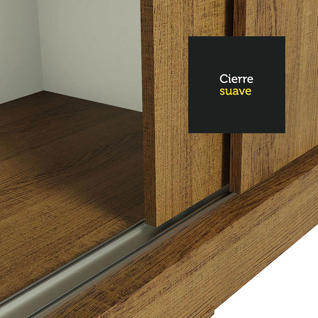 Closet Tokio Marron 109x218cm con Espejo y Cuatro Cajones - Closets | Bylmo