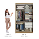 Closet Tokio Marron 109x218cm con Espejo y Cinco Cajones - Closets | Bylmo