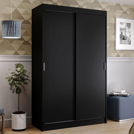 Closet Tokio Negro 109x218cm sin Espejo y con Tres Cajones - Closets | Bylmo