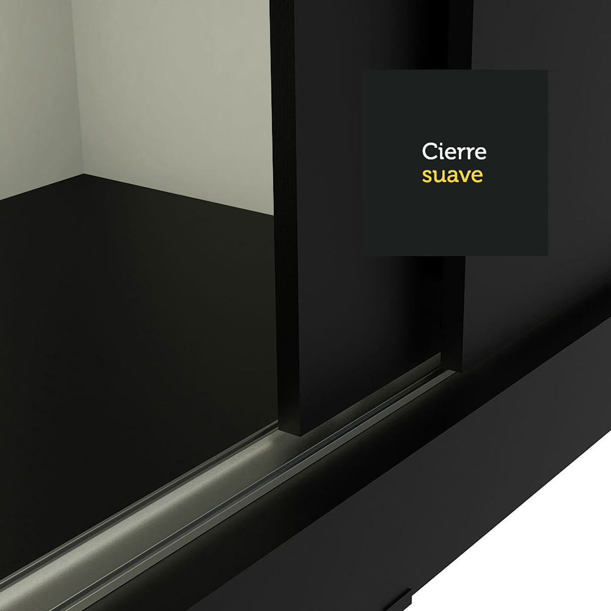 Closet Tokio Negro 109x218cm con Espejo y Cuatro Cajones - Closets | Bylmo