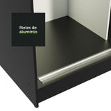 Closet Tokio Negro 109x218cm con Espejo y Cuatro Cajones - Closets | Bylmo