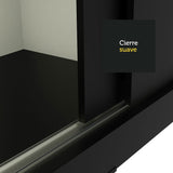 Closet Tokio Negro 109x218cm con Espejo y Cinco Cajones - Closets | Bylmo